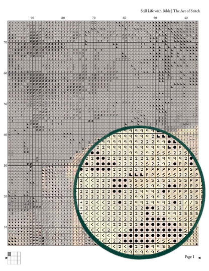 Still Life with Bible Cross Stitch Pattern - Premium Cross Stitch Pattern - Vincent Van Gogh