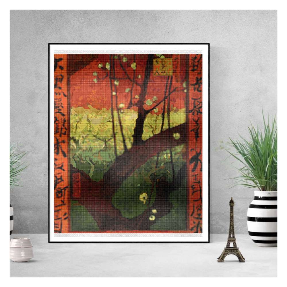 Japonaiserie after Hiroshige Counted Cross Stitch Kit Vincent Van Gogh