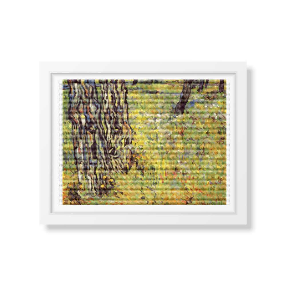 Baumstämme Tree Trunks Counted Cross Stitch Pattern Vincent Van Gogh