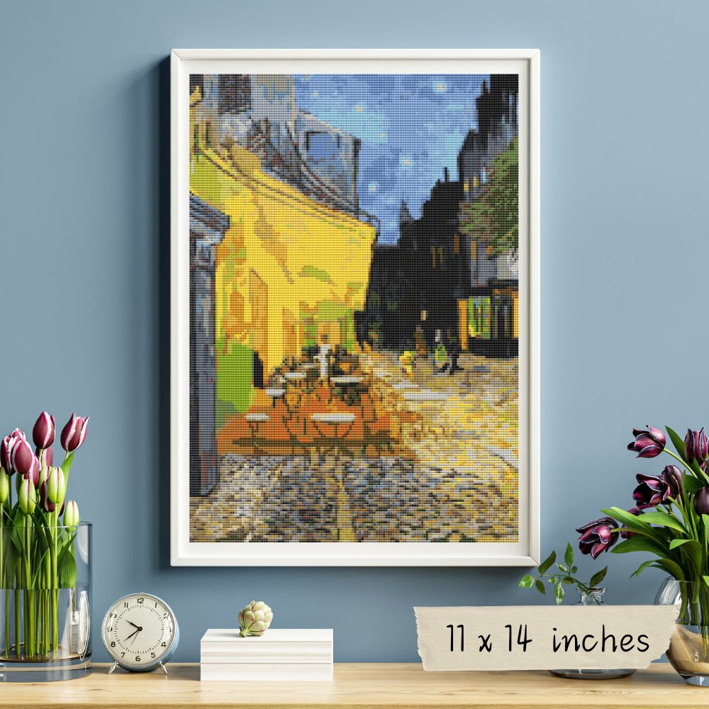 Cafe Terrace at Night Counted Cross Stitch Kit Vincent Van Gogh