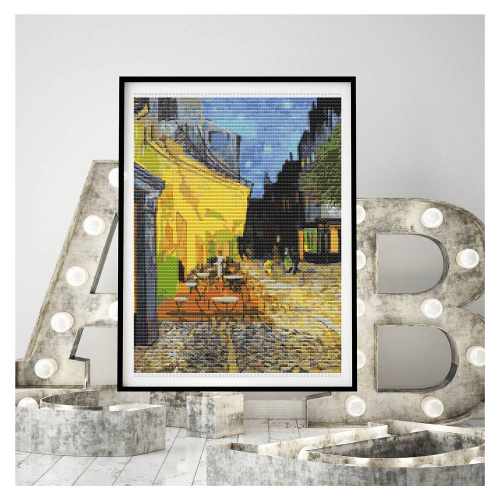 Cafe Terrace at Night Counted Cross Stitch Kit Vincent Van Gogh