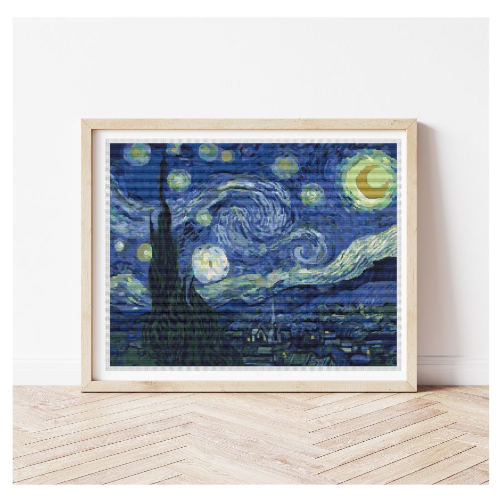 The Starry Night Counted Cross Stitch Pattern Vincent Van Gogh