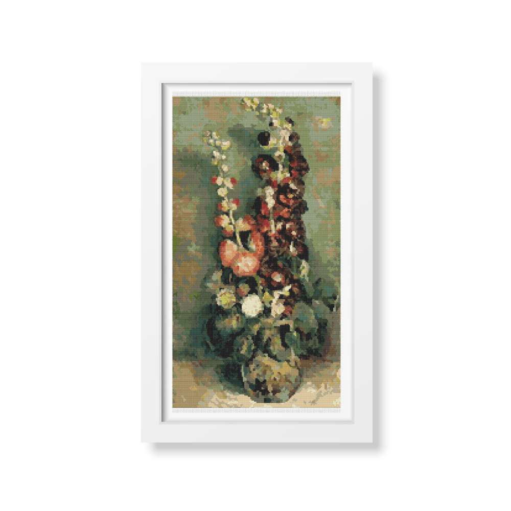 Vase with Hollyhocks Counted Cross Stitch Kit Vincent Van Gogh
