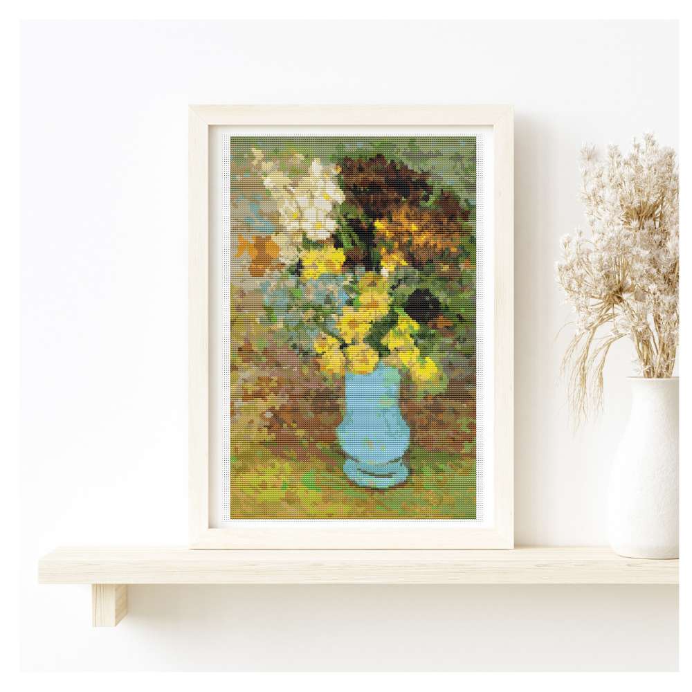 Bouquet of Daisies and Anemones Counted Cross Stitch Kit Vincent Van Gogh