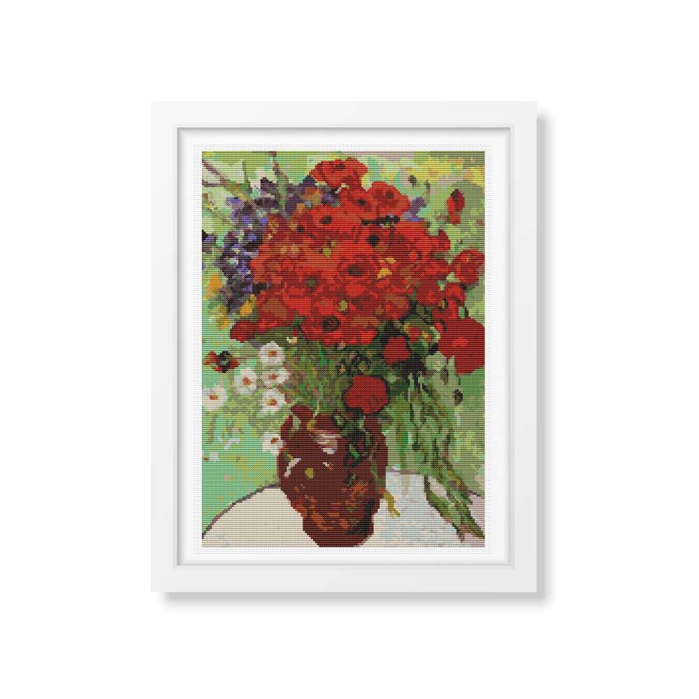 Red Poppies and Daisies Counted Cross Stitch Kit Vincent Van Gogh