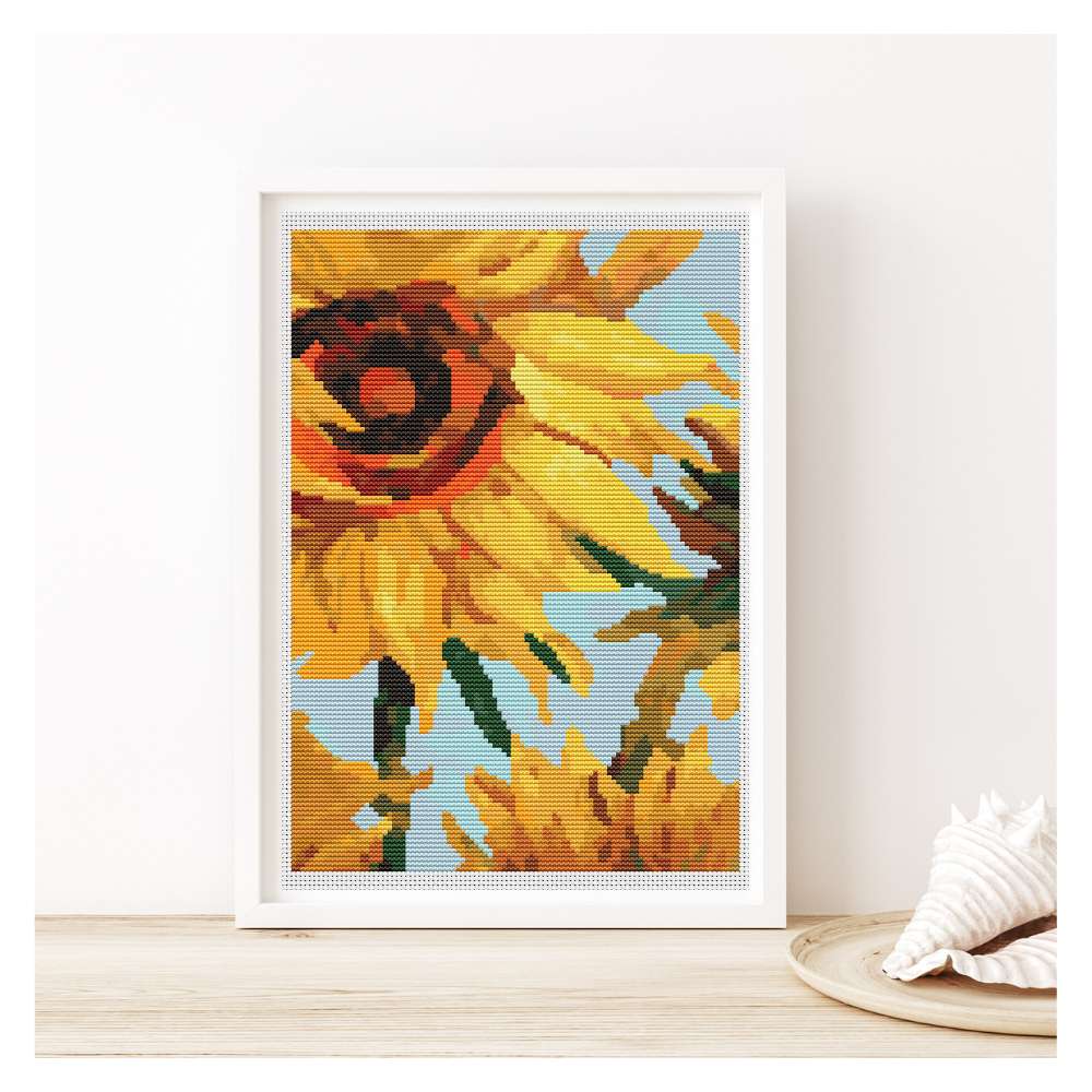 Sunflowers Counted Cross Stitch Pattern Vincent Van Gogh