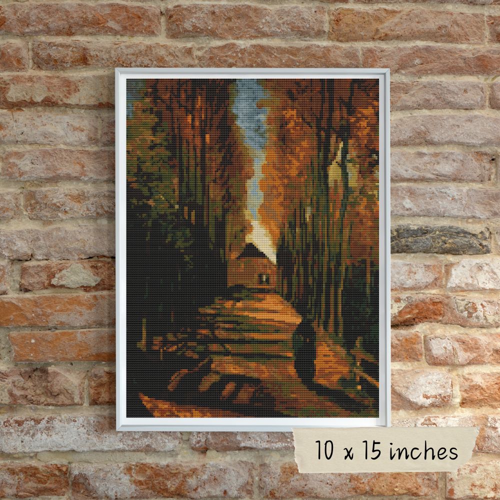 Avenue of Poplars at Sunset Counted Cross Stitch Kit Vincent Van Gogh