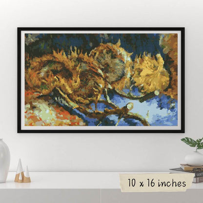 Still Life with Four Sunflowers Cross Stitch Pattern - Premium Cross Stitch Pattern - Vincent Van Gogh