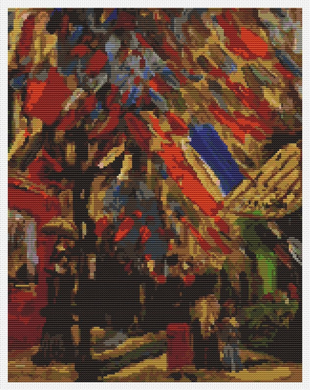 The Fourteenth of July Celebration in Paris Counted Cross Stitch Pattern Vincent Van Gogh