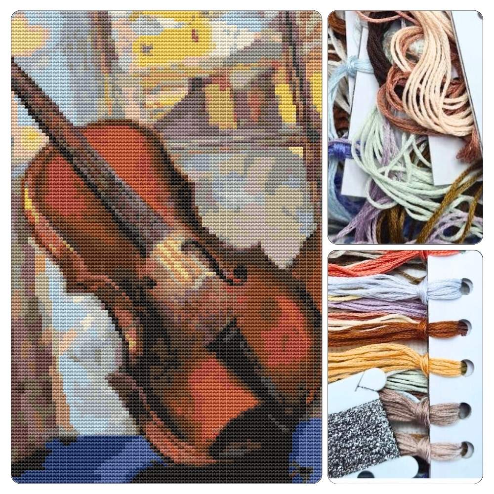 A Violin Counted Cross Stitch Kit Kuzma Petrov Vodkin