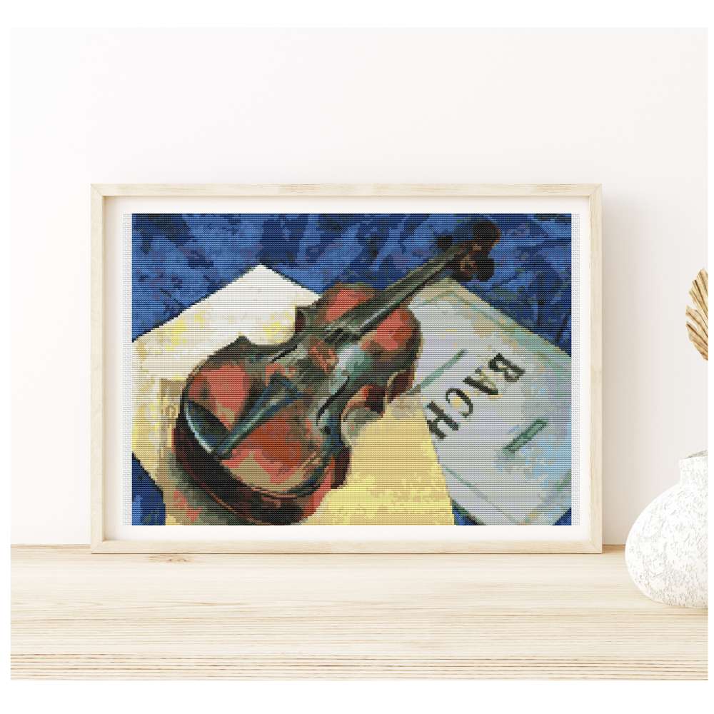 A Still Life With Violin Counted Cross Stitch Pattern Kuzma Petrov Vodkin