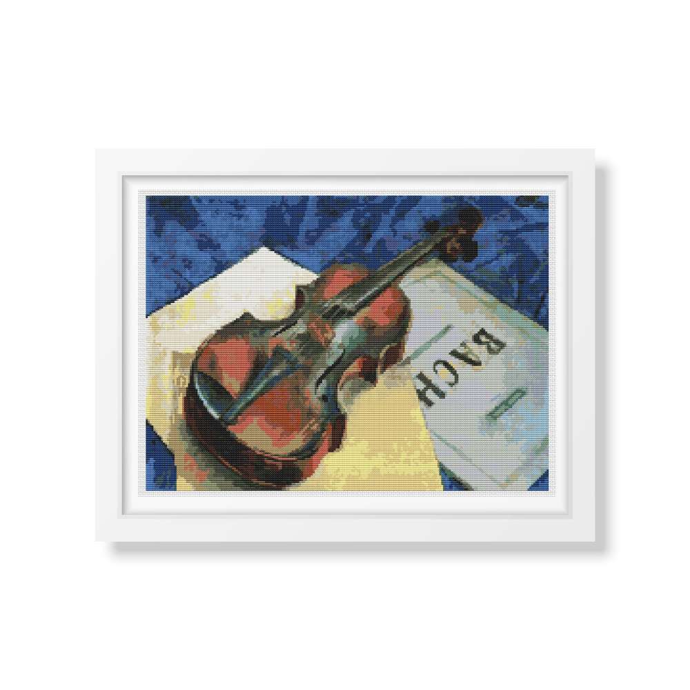 A Still Life With Violin Counted Cross Stitch Pattern Kuzma Petrov Vodkin