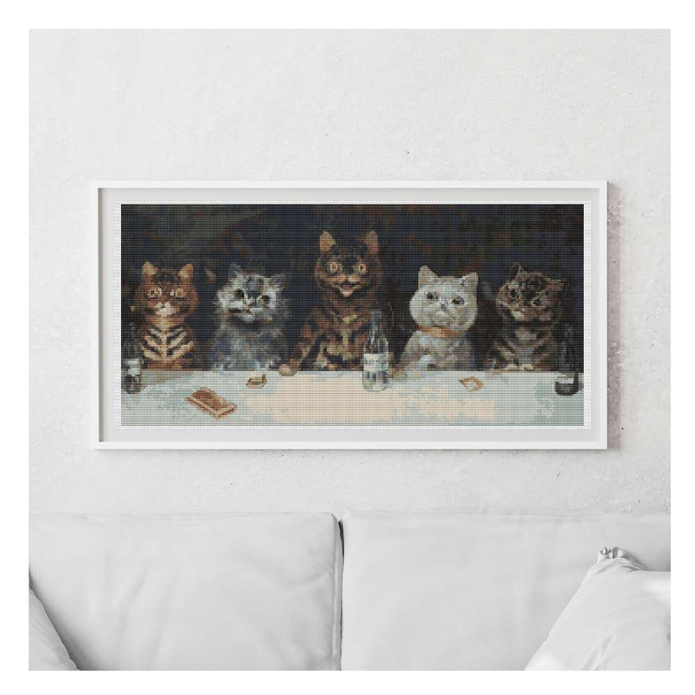 The Bachelor Party Counted Cross Stitch Pattern Louis Wain