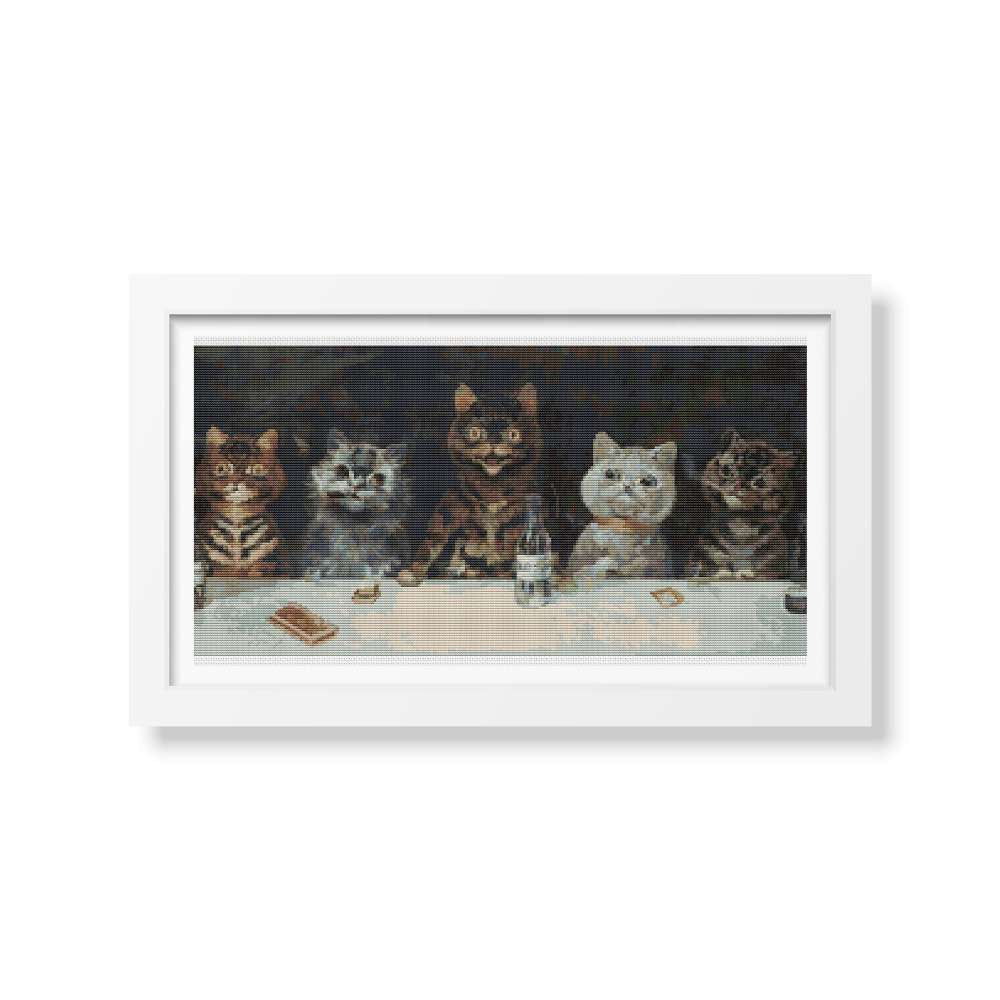 The Bachelor Party Counted Cross Stitch Pattern Louis Wain