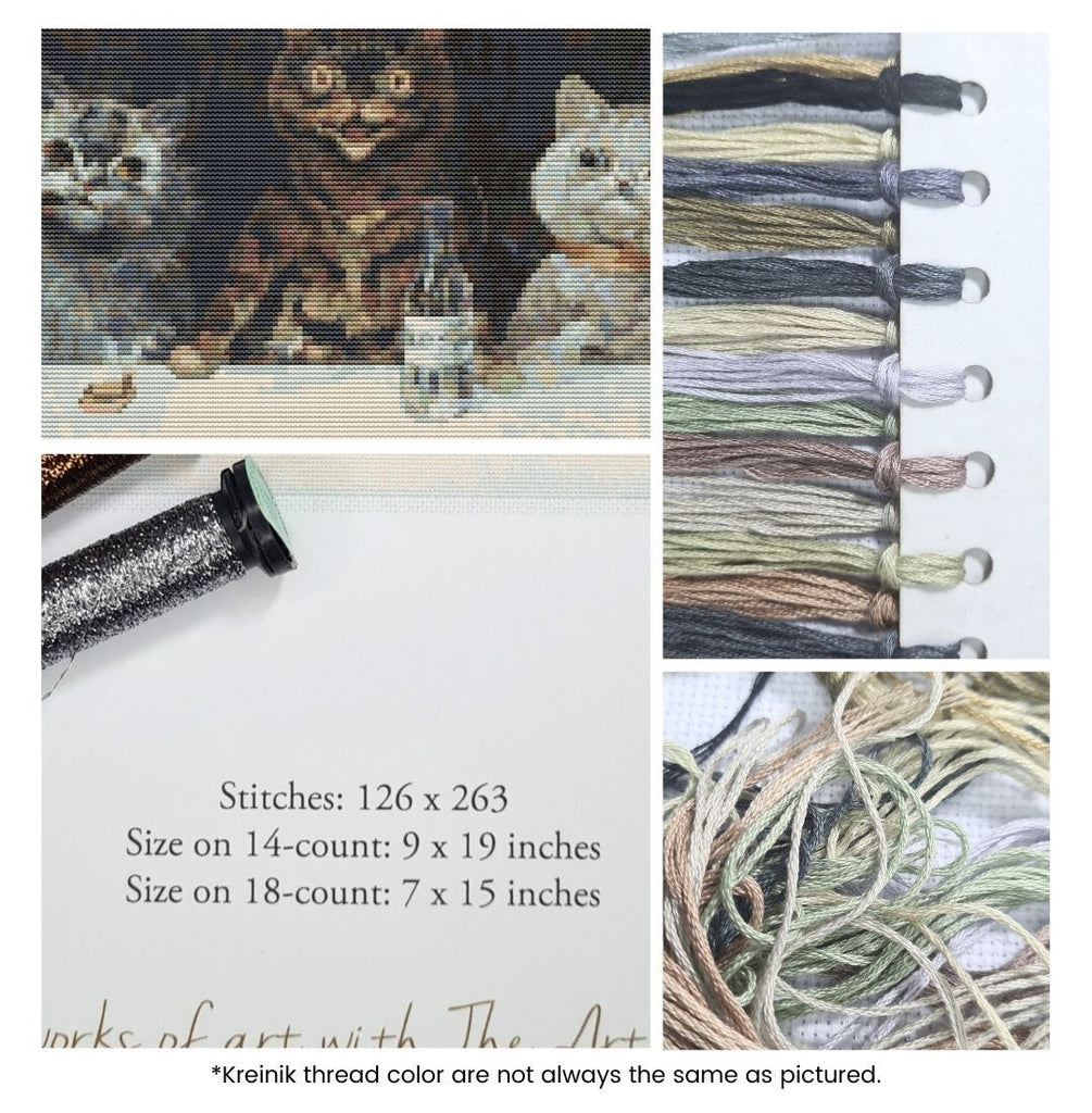 The Bachelor Party Counted Cross Stitch Kit Louis Wain