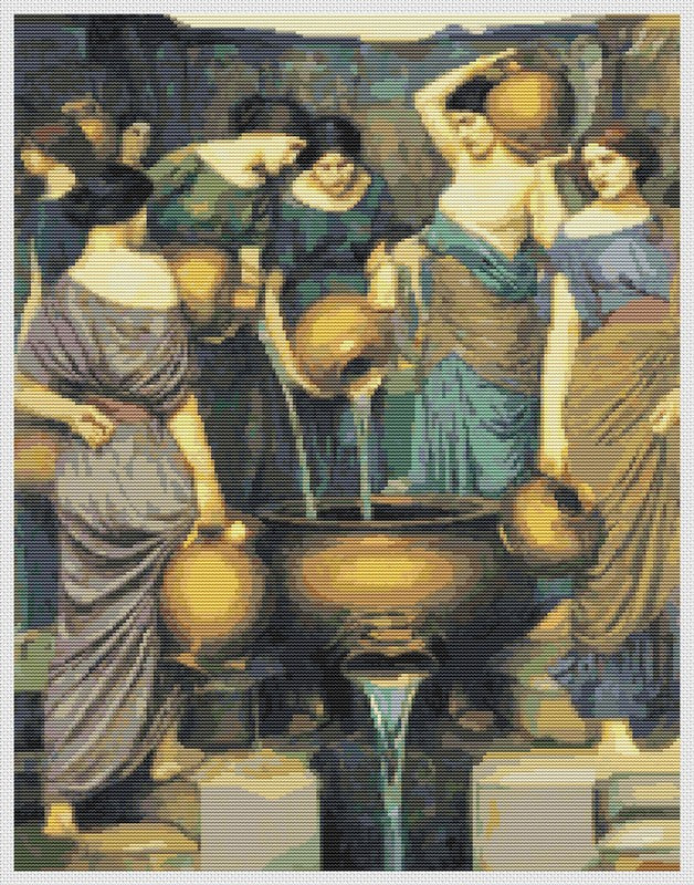 The Danaides Counted Cross Stitch Pattern John William Waterhouse