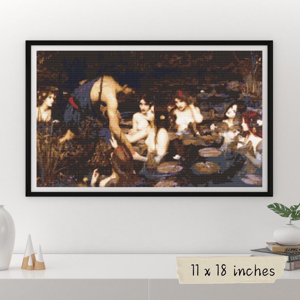 Hylas and the Nymphs Cross Stitch Pattern - Premium Cross Stitch Pattern - John William Waterhouse