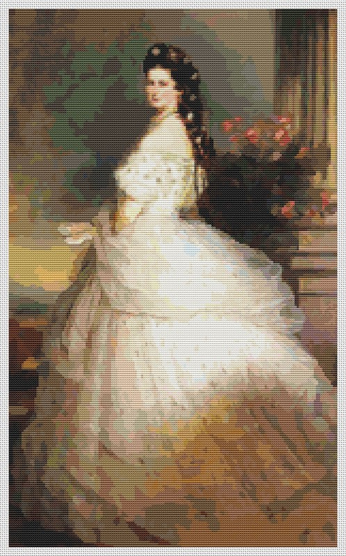 Empress Elizabeth of Austria Counted Cross Stitch Pattern Franz Xaver Winterhalter