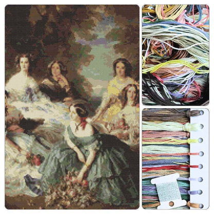 Empress Eugénie Surrounded by her Ladies in Waiting Cross Stitch Kit - Premium Cross Stitch Kit - Franz Xaver Winterhalter