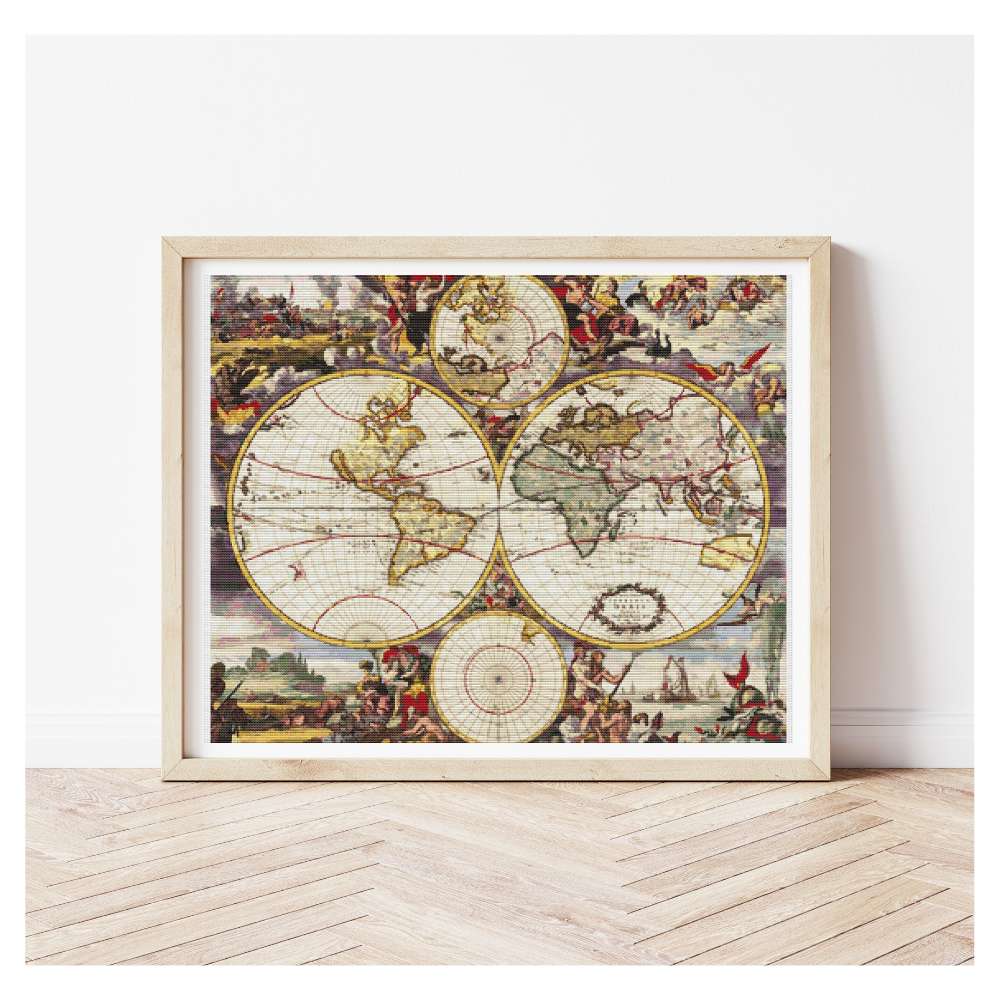 Nova Orbis Tabula Counted Cross Stitch Kit Frederick de Witt