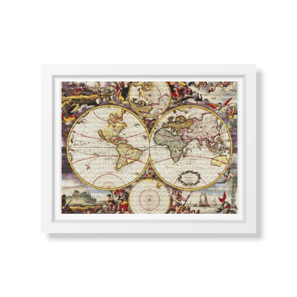 Nova Orbis Tabula Counted Cross Stitch Pattern Frederick de Witt