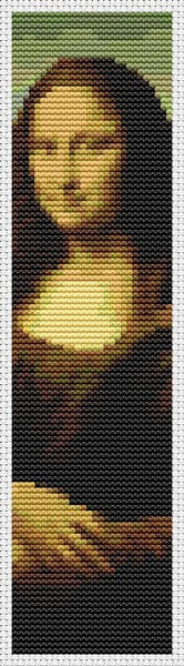 Mona Lisa Bookmark Counted Cross Stitch Pattern Leonardo da Vinci