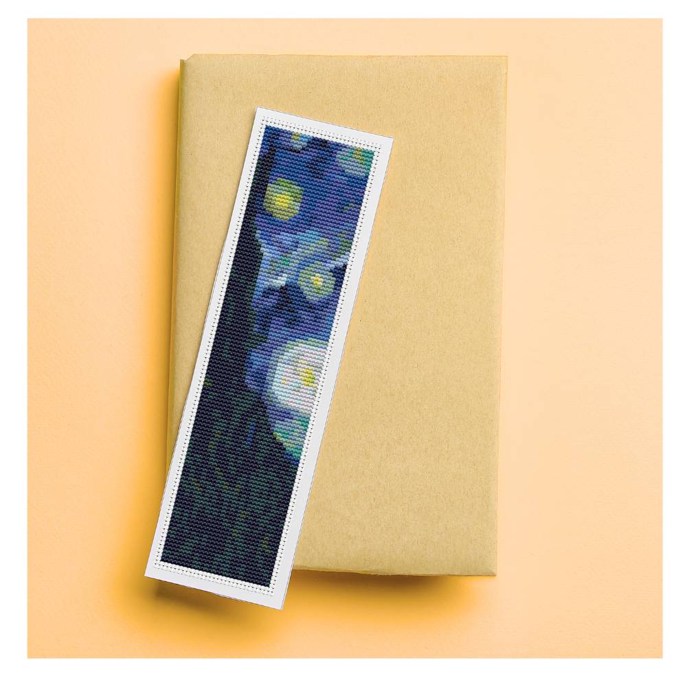 The Starry Night Bookmark Counted Cross Stitch Pattern Vincent Van Gogh