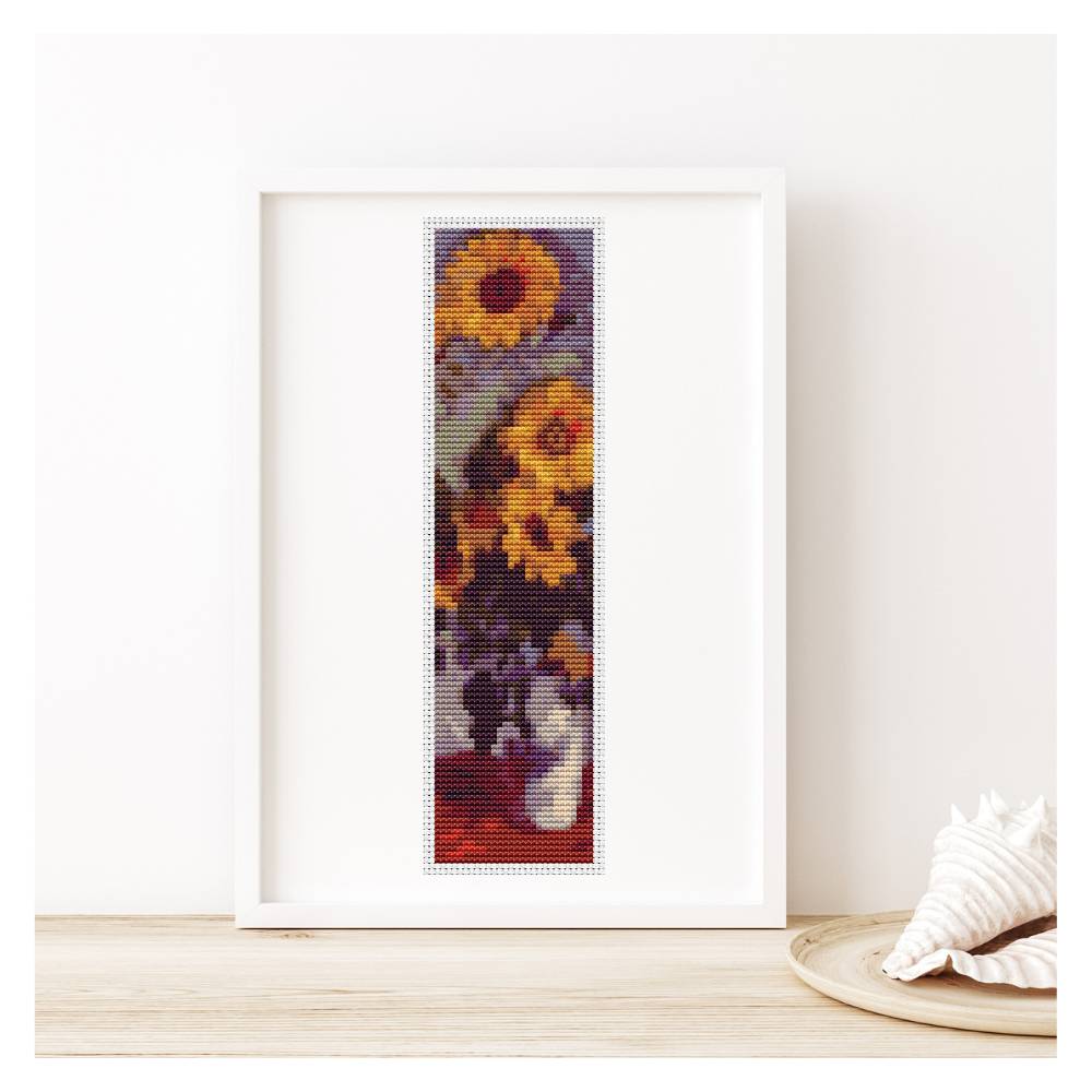 Sunflowers Bookmark Counted Cross Stitch Kit Claude Monet