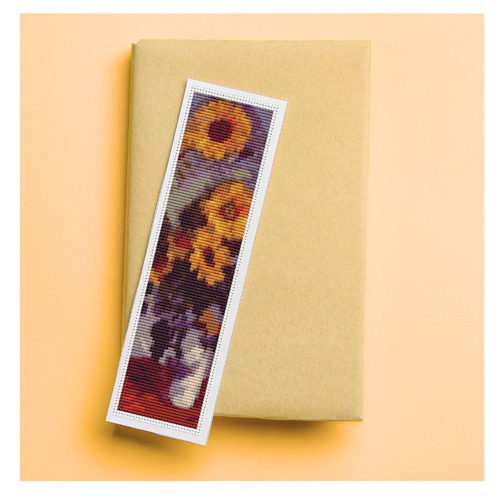 Sunflowers Bookmark Counted Cross Stitch Pattern Claude Monet