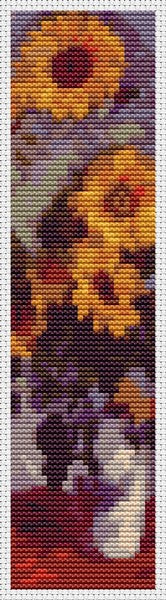 Sunflowers Bookmark Counted Cross Stitch Pattern Claude Monet