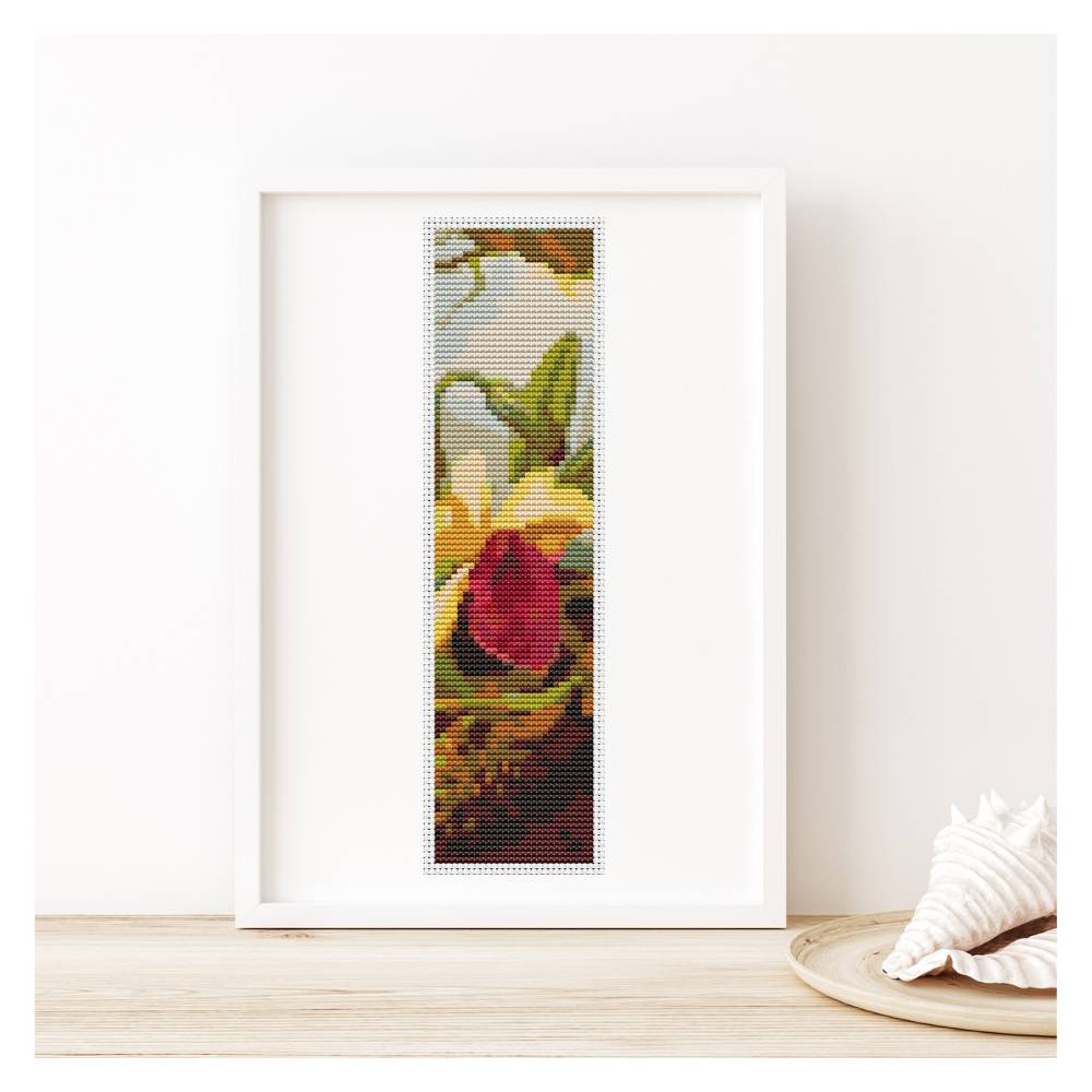 Orchids and Hummingbird Bookmark Counted Cross Stitch Kit Martin Johnson Heade