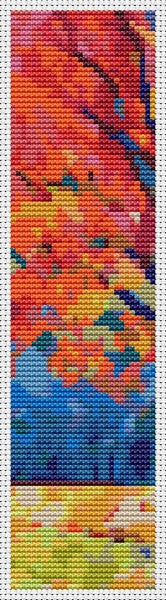 The Colors of Autumn Bookmark Counted Cross Stitch Pattern The Art of Stitch