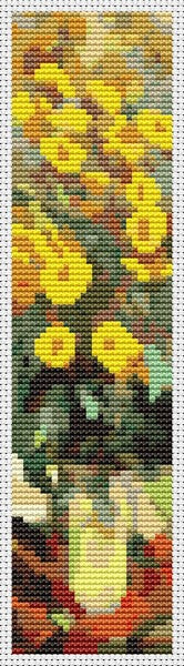 Jerusalem Artichokes Bookmark Counted Cross Stitch Pattern Claude Monet