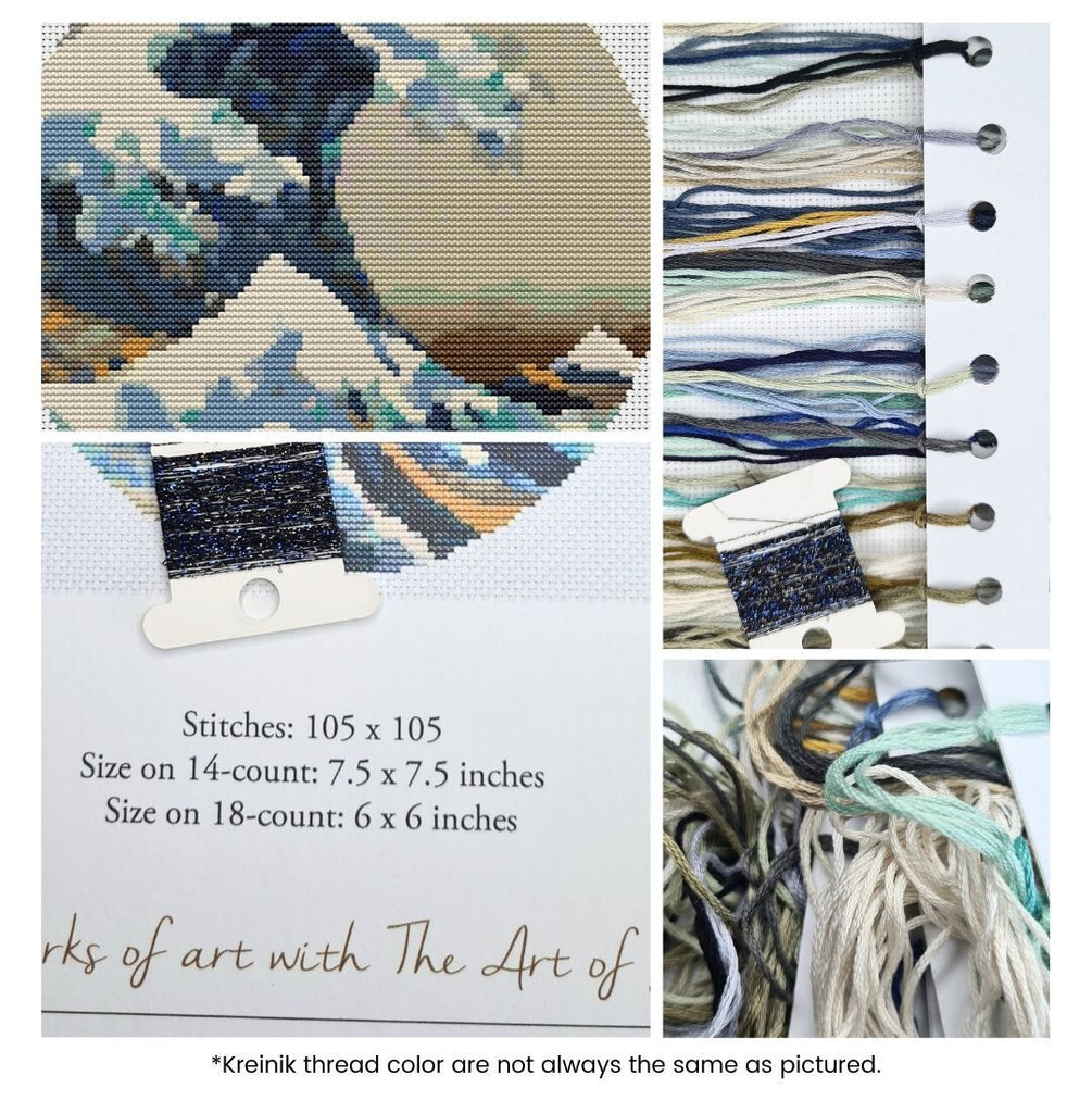The Great Wave off Kanagawa Counted Cross Stitch Kit Katsushika Hokusai