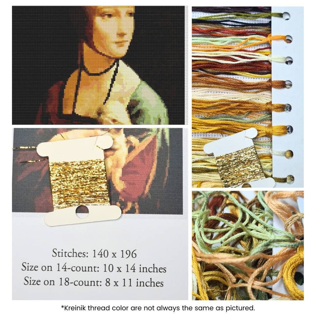 Lady with an Ermine Counted Cross Stitch Kit Leonardo da Vinci
