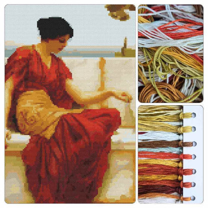 The Tease Cross Stitch Kit - Premium Cross Stitch Kit - John William Godward