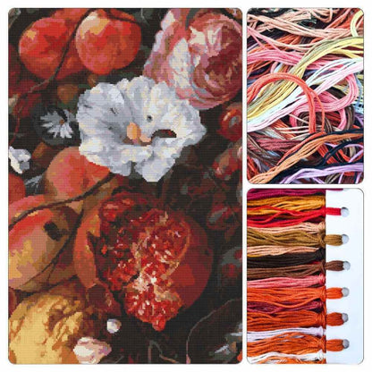 Festoon of Fruit and Flowers Cross Stitch Kit - Premium Cross Stitch Kit - Jan Davidsz. de Heem