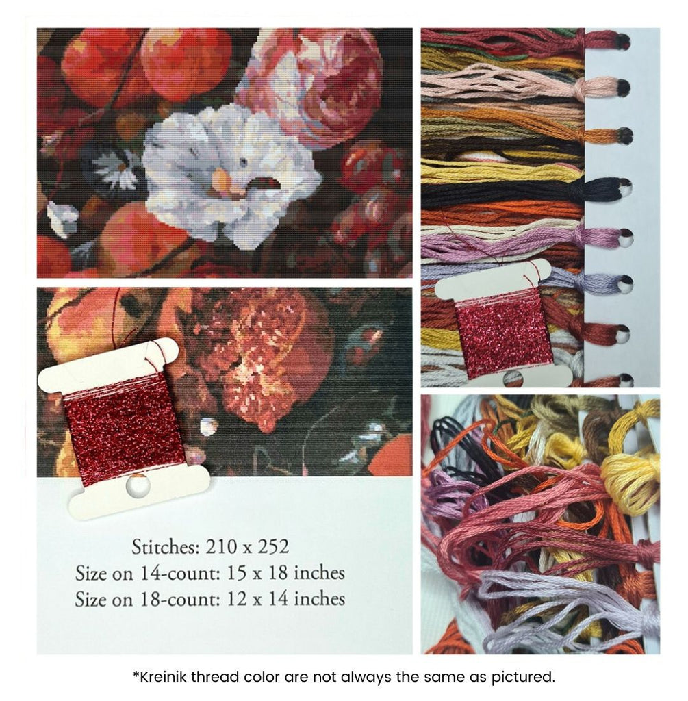 Festoon of Fruit and Flowers Counted Cross Stitch Kit Jan Davidsz. de Heem