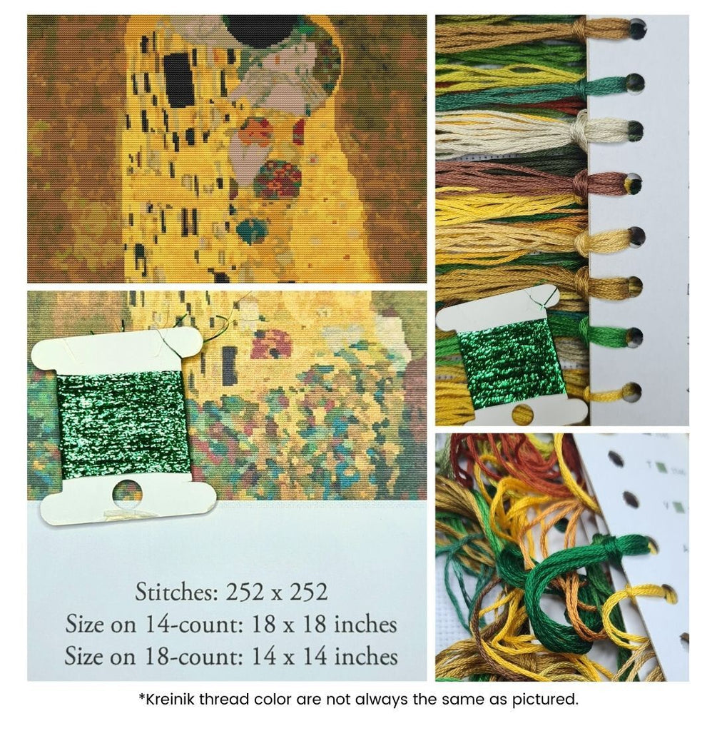 The Kiss Counted Cross Stitch Kit Gustav Klimt