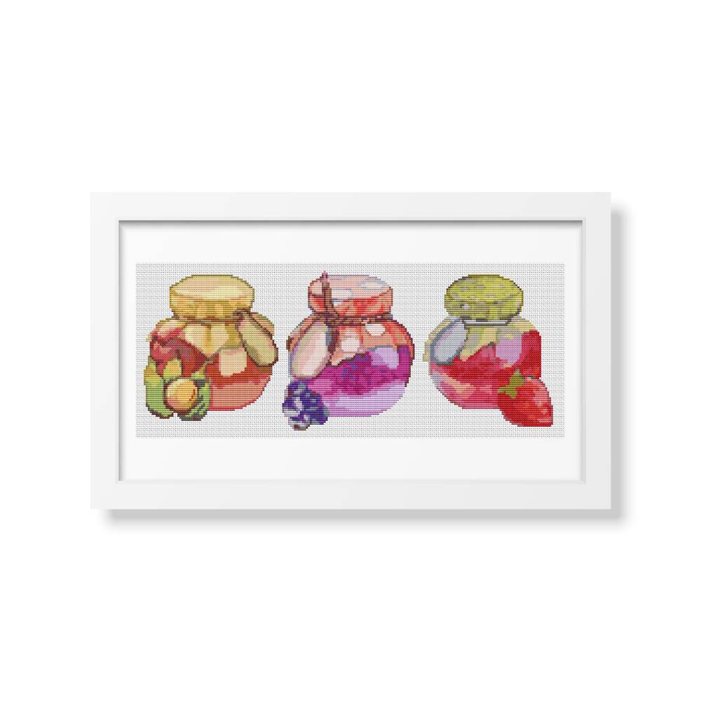 Panel Series featuring Jam Jars Counted Cross Stitch Pattern The Art of Stitch