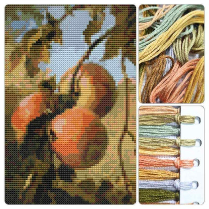 Apples Mini Cross Stitch Kit - Mini Cross Stitch Kit - Thomas Worthington Wittredge