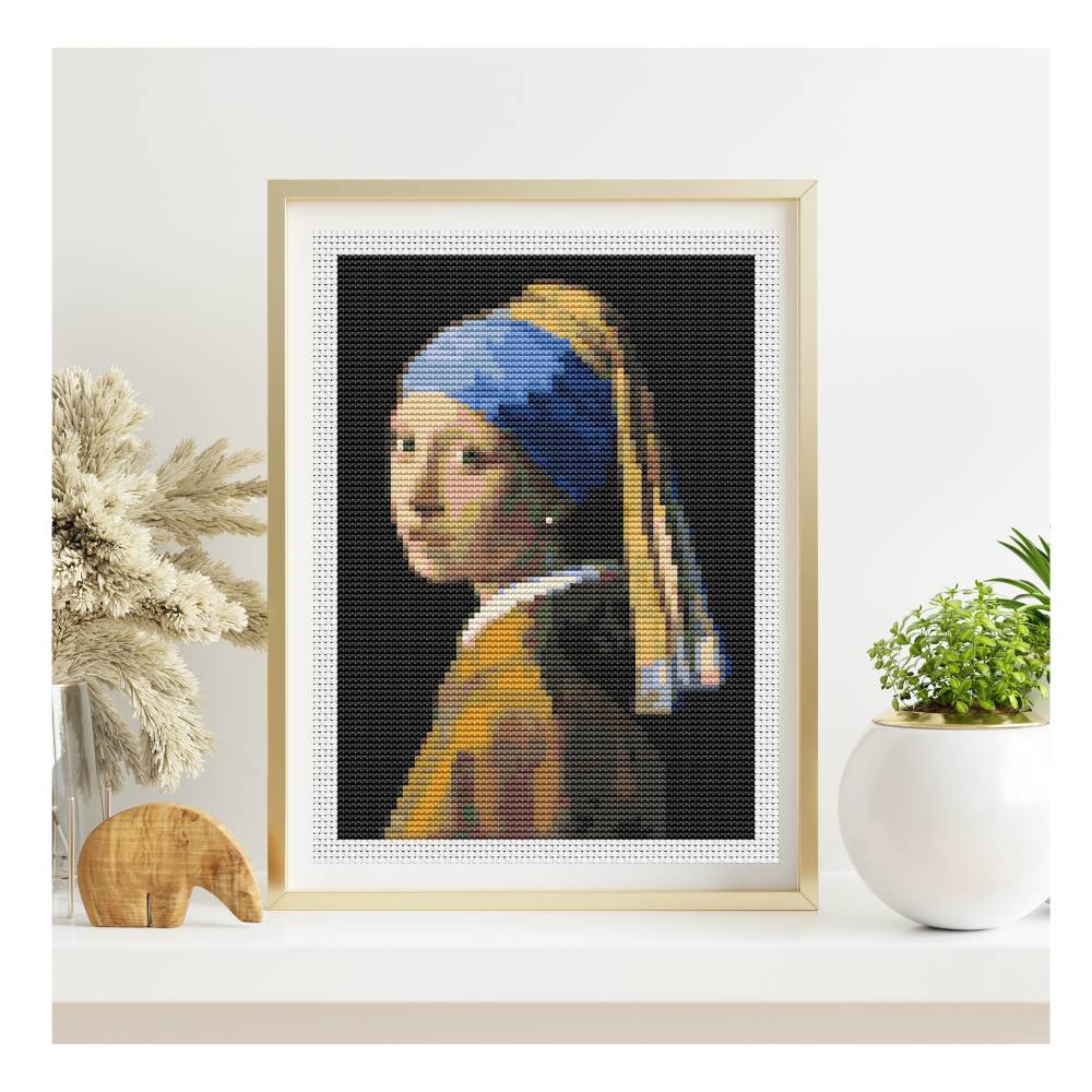The Girl with the Pearl Earring Mini Counted Cross Stitch Pattern Johannes Vermeer