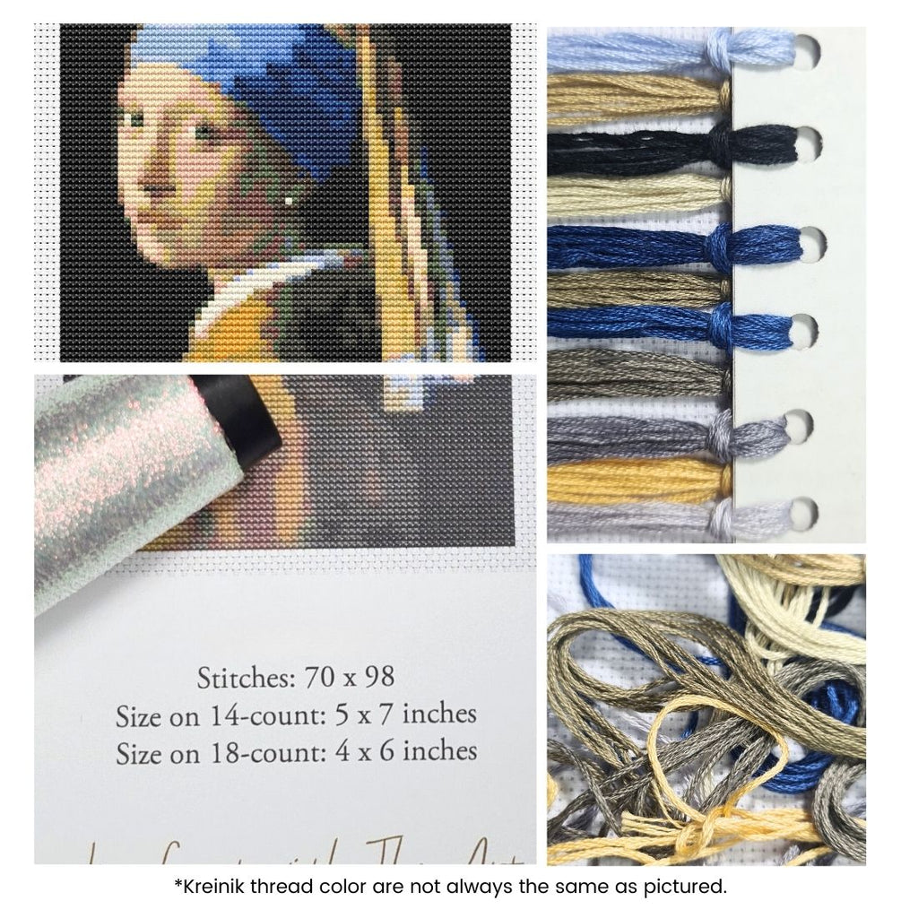 The Girl with the Pearl Earring Mini Counted Cross Stitch Kit Johannes Vermeer