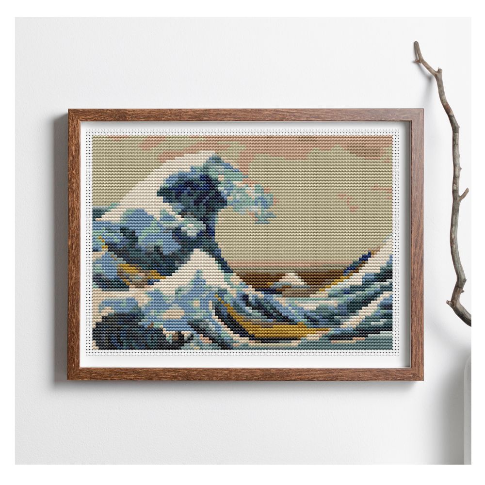 The Great Wave off Kanagawa Mini Counted Cross Stitch Kit Katsushika Hokusai