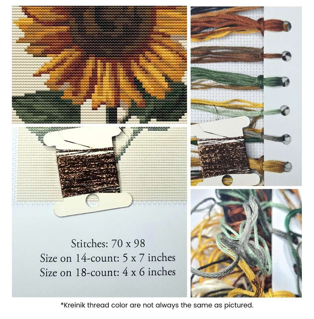 Sunflower Mini Counted Cross Stitch Kit Daniel Froesch