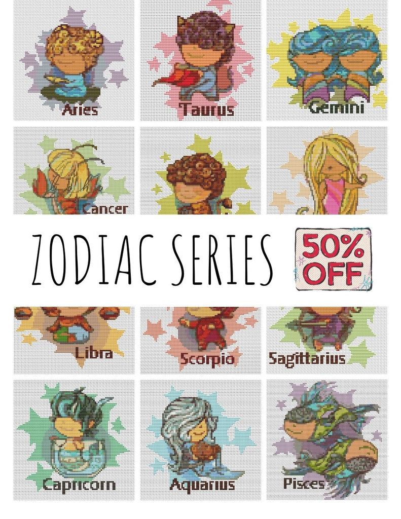 Zodiac Signs Cross Stitch Kit The Art of Stitch