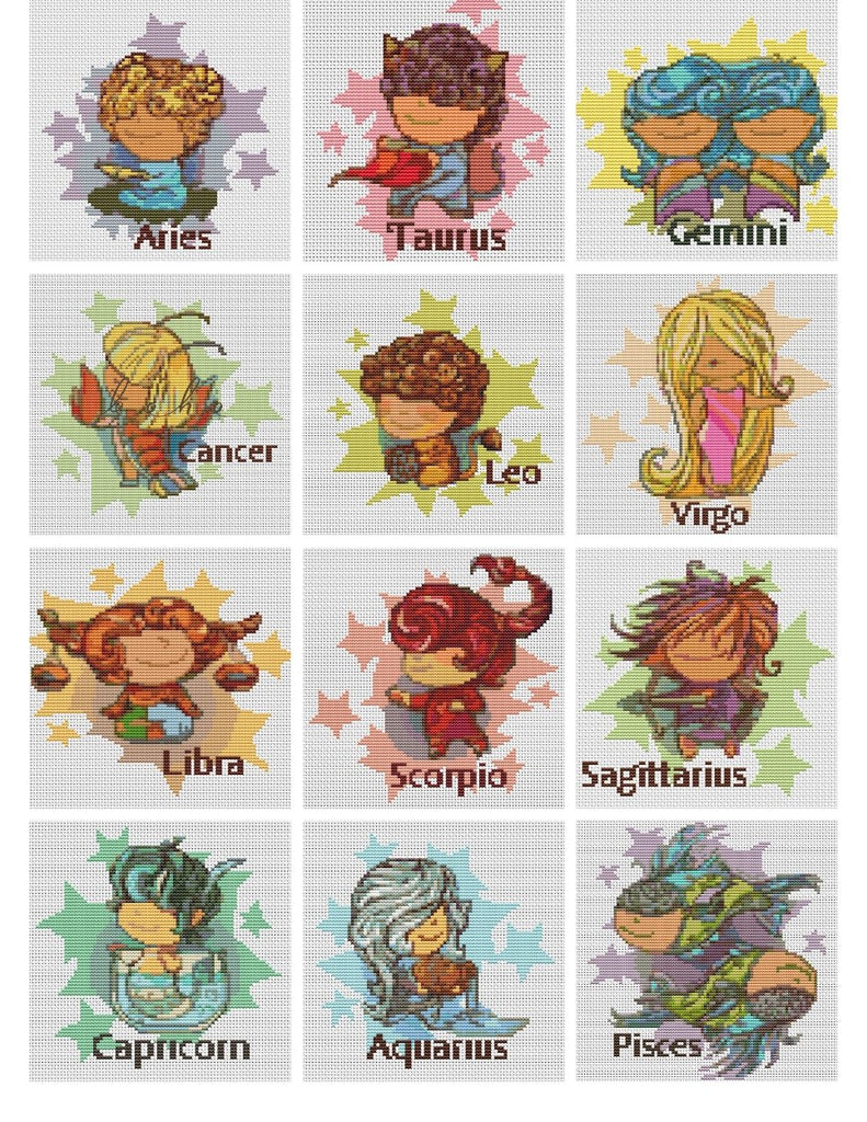 Zodiac Signs Cross Stitch Pattern The Art of Stitch